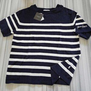 Gelato Pique Homme * Large Navy Blue and White Stripe Shirt
